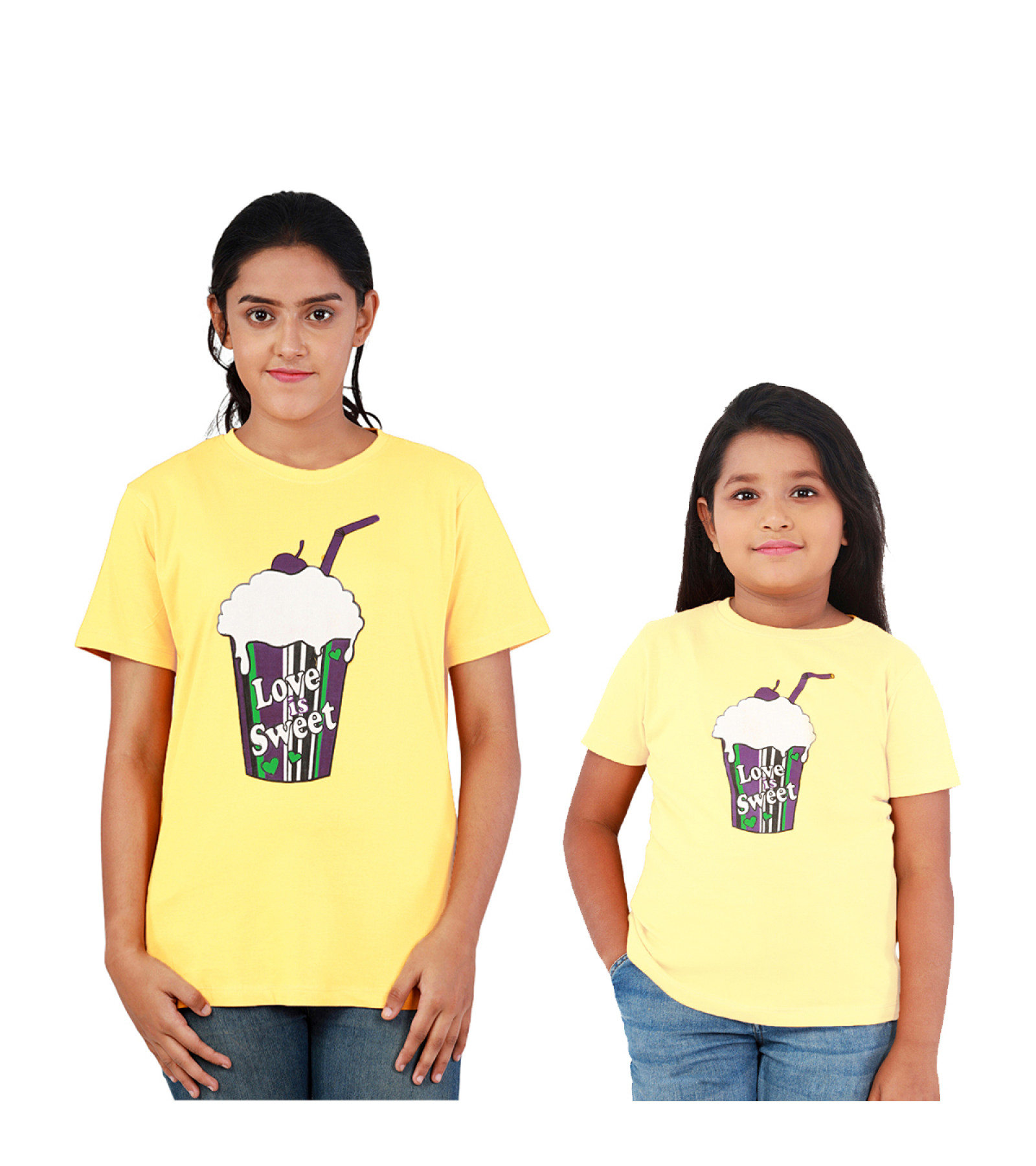 Mother and Daughter Combo of Cotton t-shirt